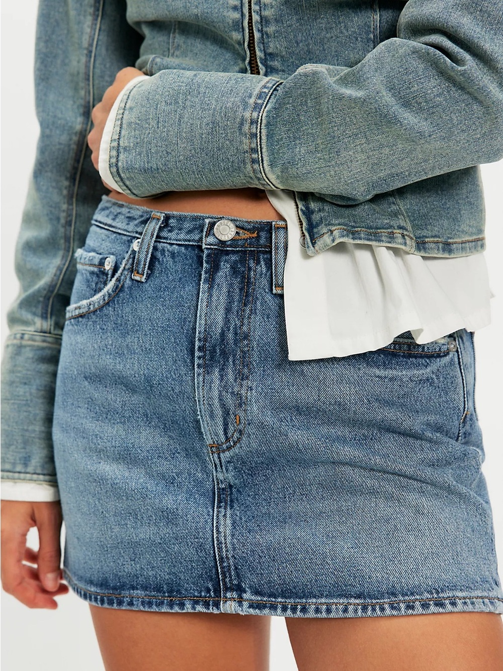 AGOLDE Keira Denim Mini Skirt